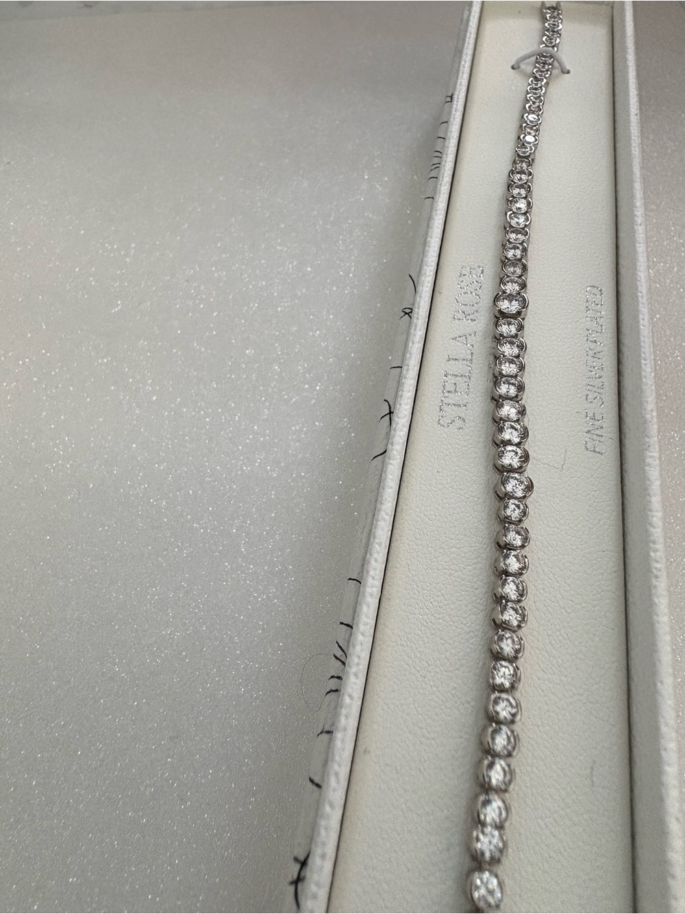 Silver Crystal Tennis Bracelet - Clear Stones